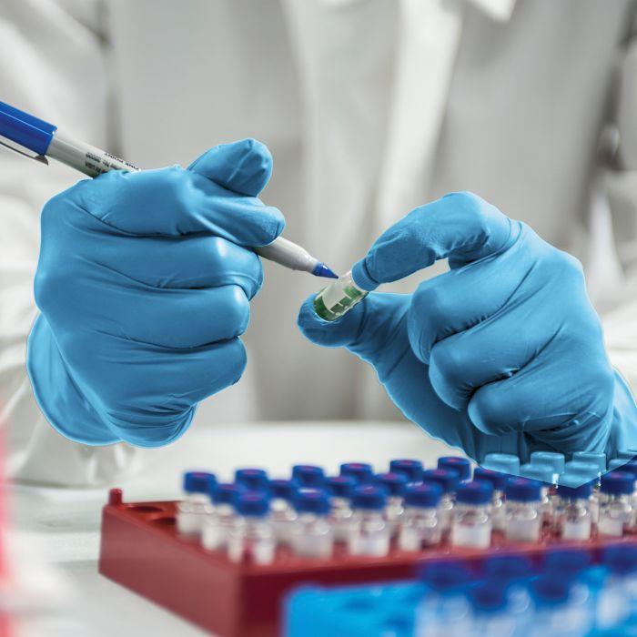 blue nitrile gloves lab dental hospital