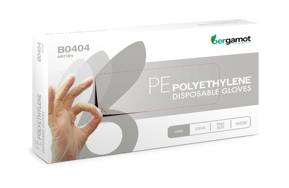 LDPE Disposable Gloves Powder Free Latex Free 100pcs
