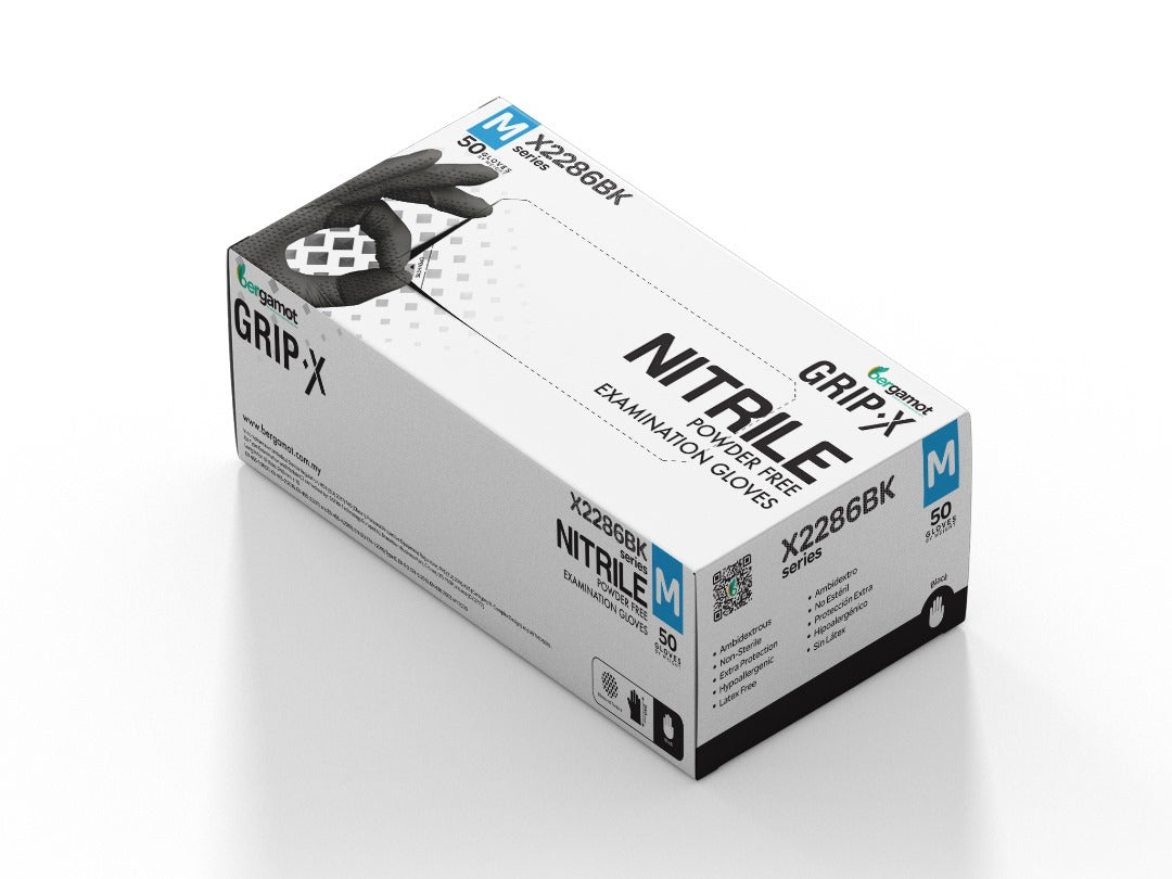 Black Diamond Textured Nitrile Powder Free Gloves (Carton) 500pcs