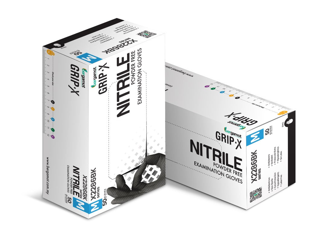 Black Diamond Textured Nitrile Powder Free Gloves 50pcs