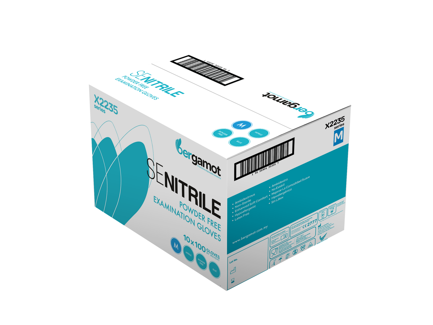 Carton of Durable blue nitrile gloves designed for optimal protection and comfort during food handling, medical tasks, and cleaning. Latex-free and textured for secure grip and versatility