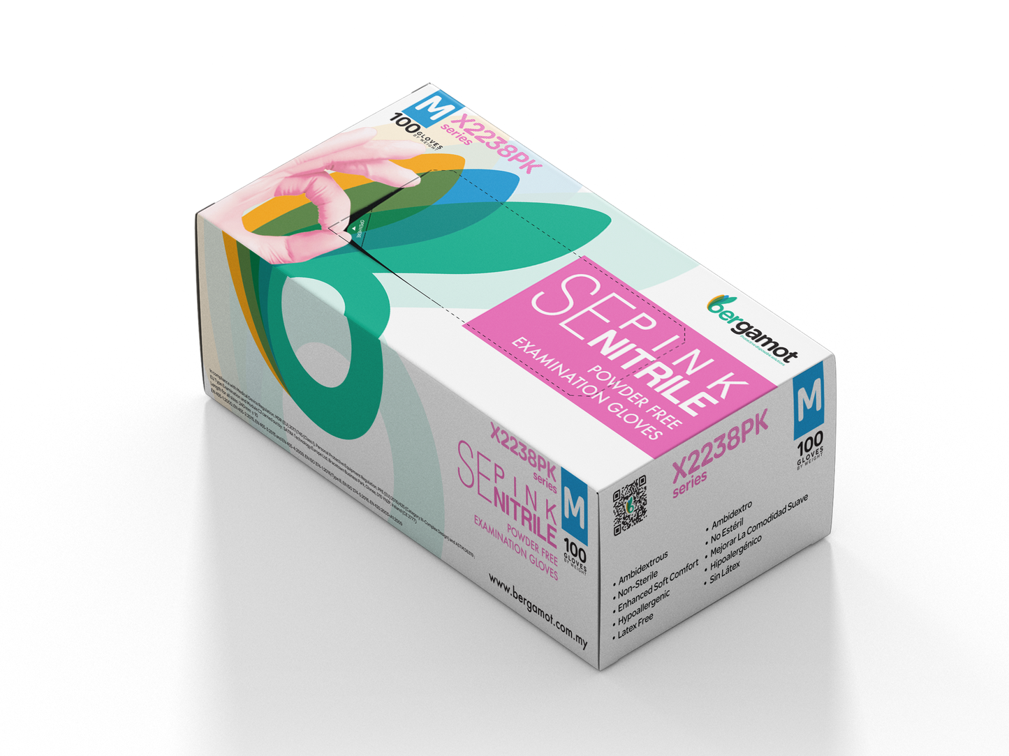 Pink nitrile gloves designed for beauty professionals, offering a perfect blend of style and protection. These latex-free gloves provide excellent tactile sensitivity and grip, ideal for hair styling, makeup application, and other beauty treatments