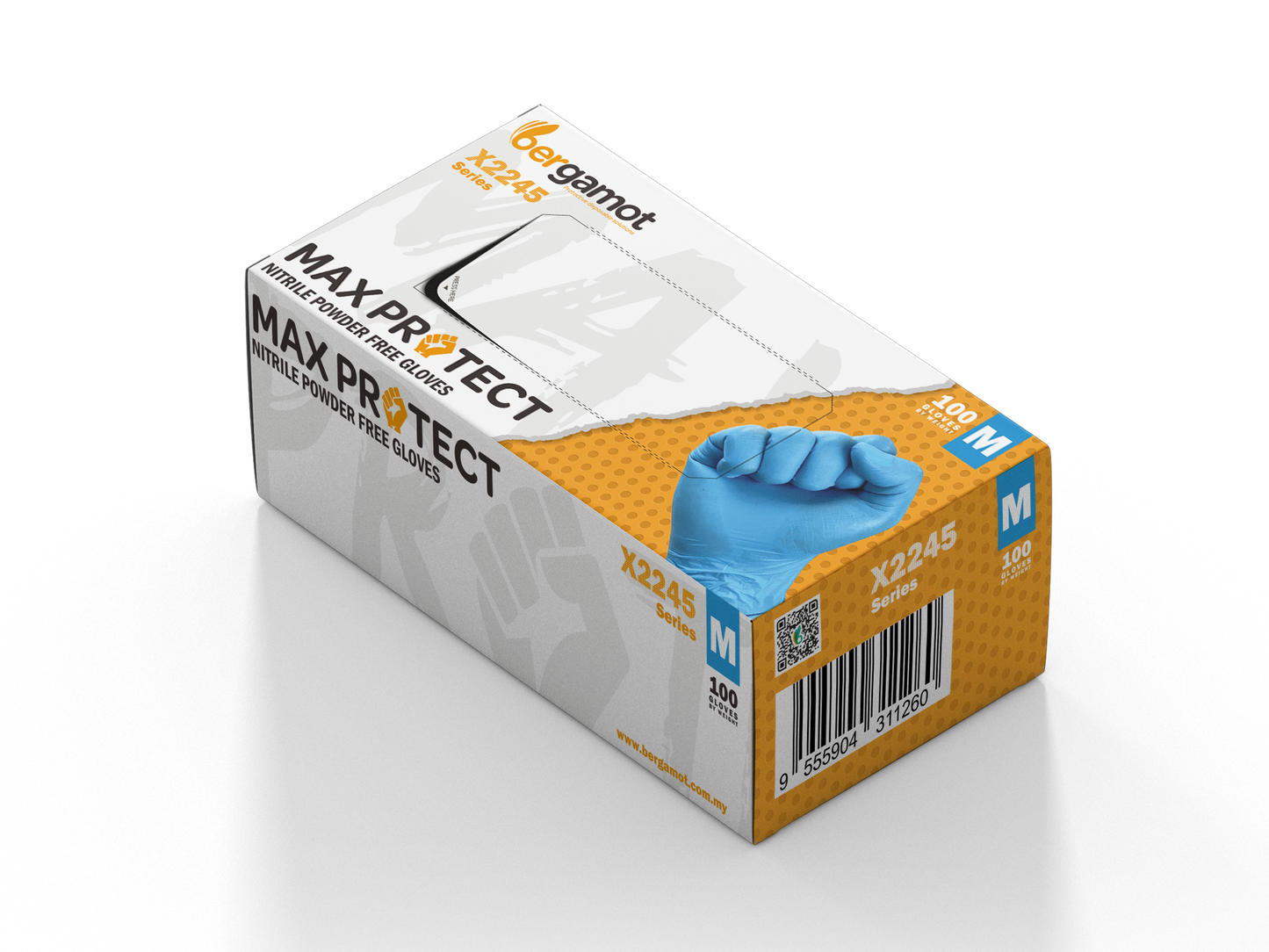 MaxProtect blue nitrile gloves, featuring a thicker design for enhanced durability and protection. Ideal for heavy-duty tasks in medical, industrial, and cleaning applications, providing a comfortable fit while ensuring maximum safety