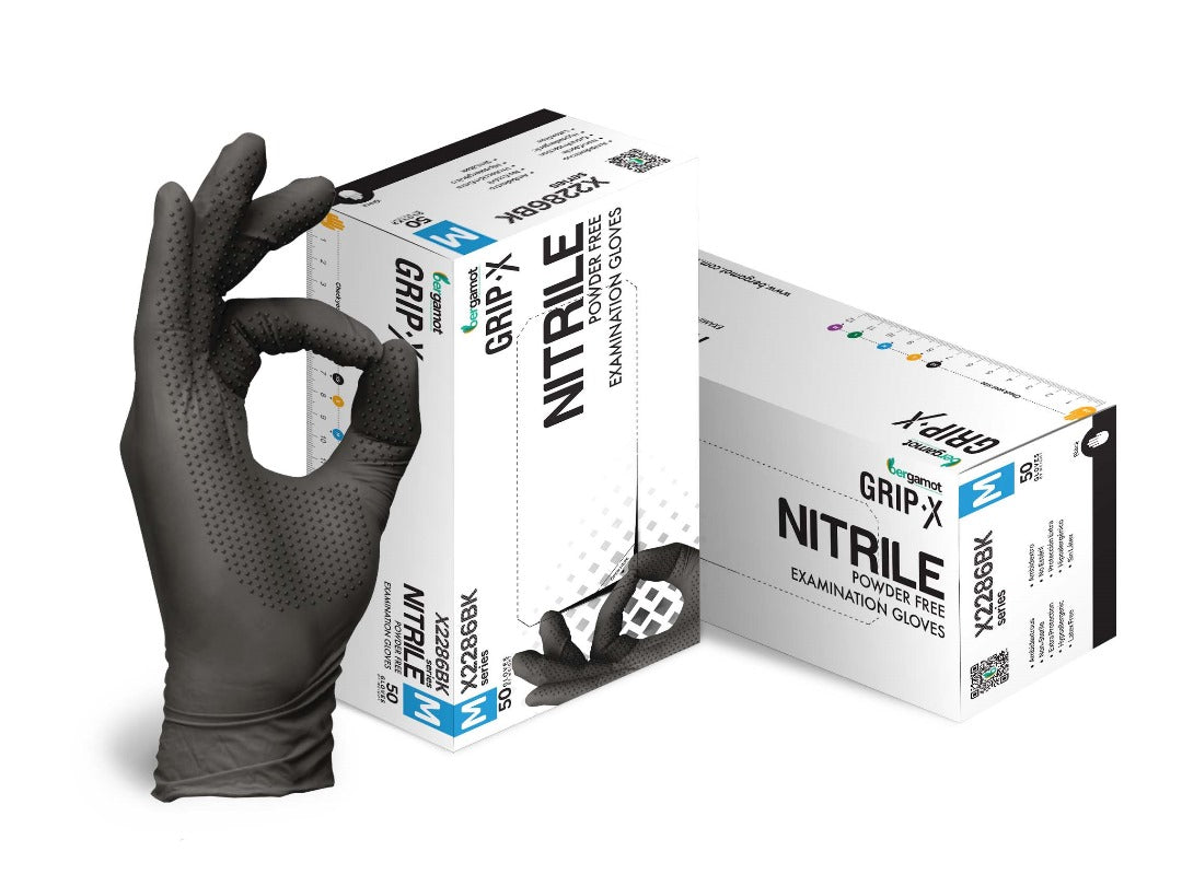 Black Diamond Textured Nitrile Powder Free Gloves (Carton) 500pcs