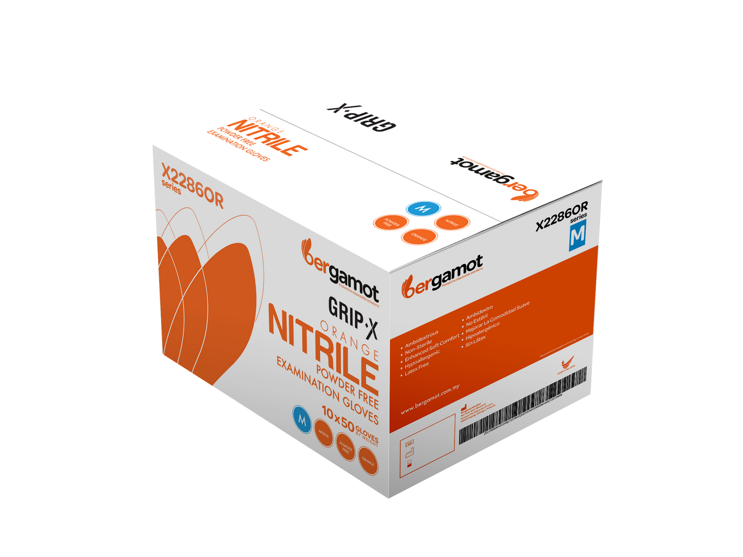 Grip-X orange nitrile gloves designed for mechanics, featuring enhanced grip and dexterity. Ideal for handling tools and machinery, these durable, latex-free gloves provide excellent protection and comfort in automotive and industrial settings.