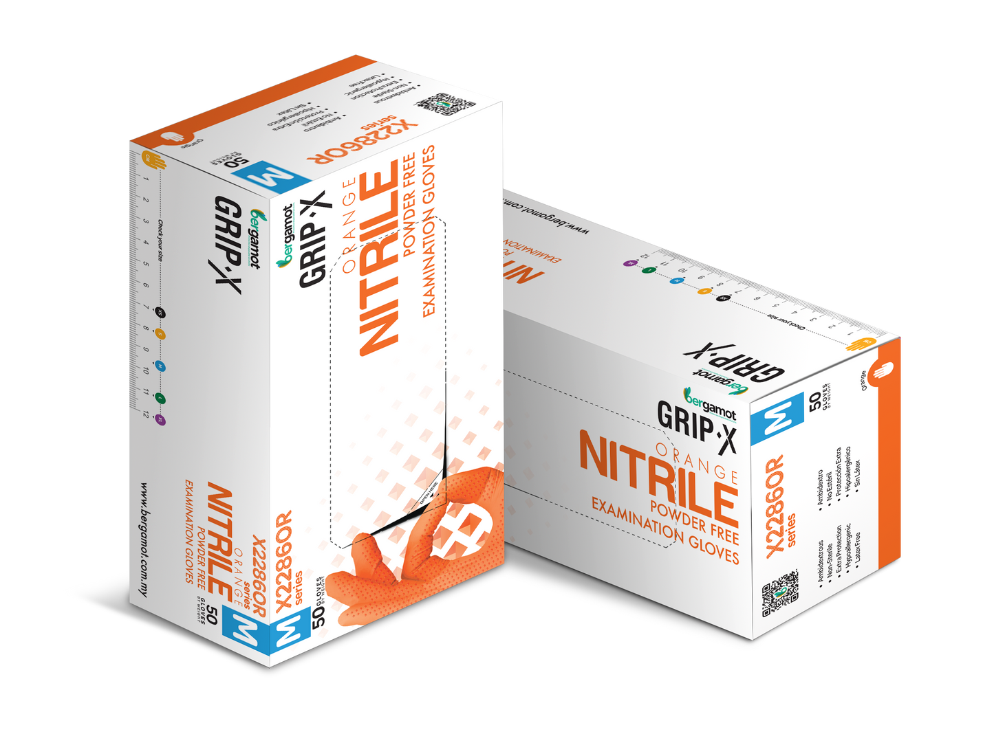 Grip-X orange nitrile gloves designed for mechanics, featuring enhanced grip and dexterity. Ideal for handling tools and machinery, these durable, latex-free gloves provide excellent protection and comfort in automotive and industrial settings.