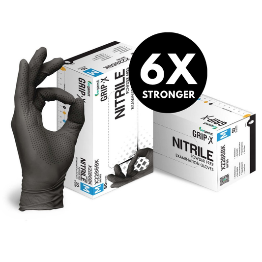 GRIP-X Diamond Textured Heavy Duty Nitrile Gloves - 50 Pack