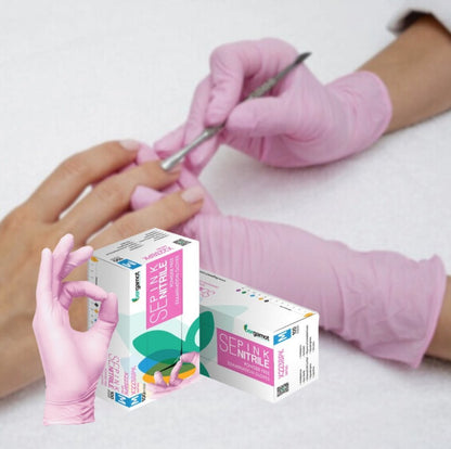 Bubble Pink Nitrile Gloves 100pcs - Nitrile Glove - Hygiene Hub