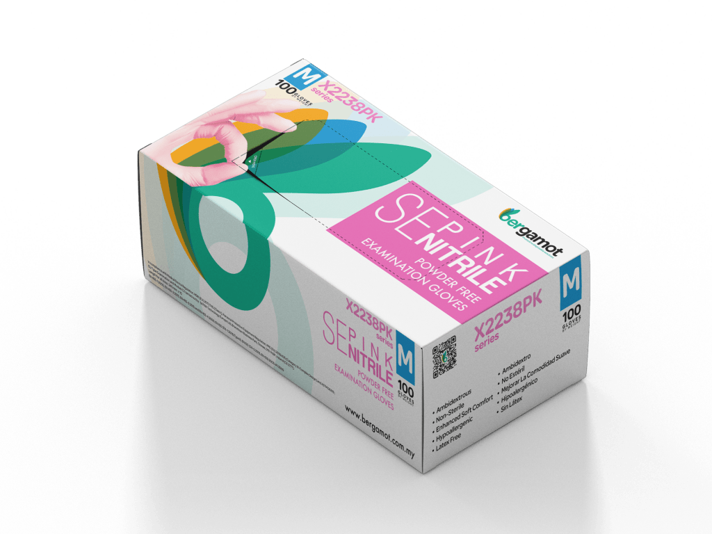 Bubble Pink Nitrile Gloves 100pcs - Nitrile Glove - Hygiene Hub