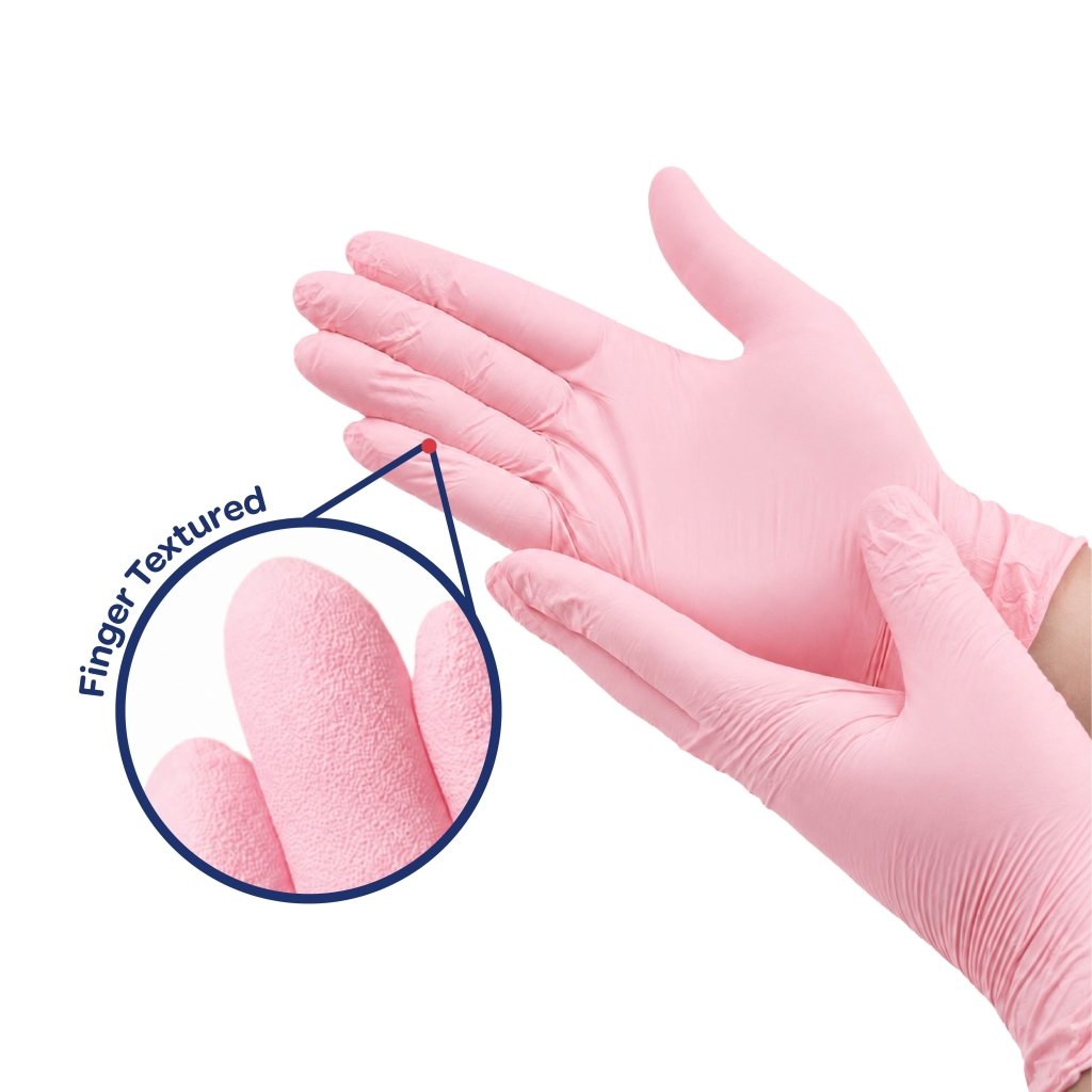 Bubble Pink Powder Free Nitrile Gloves - Nitrile Glove - Hygiene Hub