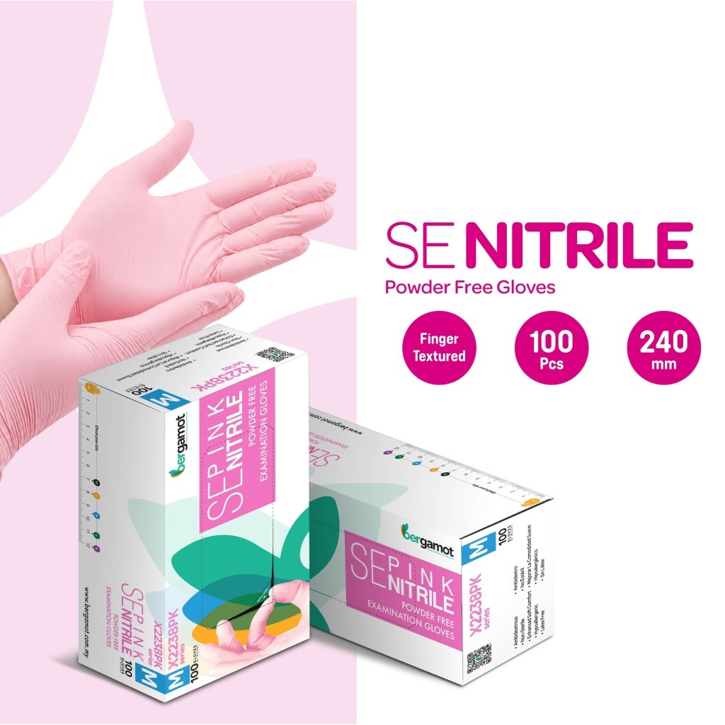 Bubble Pink Powder Free Nitrile Gloves - Nitrile Glove - Hygiene Hub