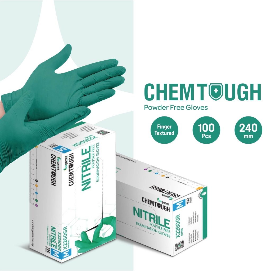 ChemTough Green - Chemo Tested Lab Nitrile Gloves - Nitrile Glove - Hygiene Hub