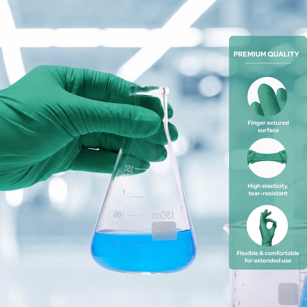 ChemTough Green - Chemo Tested Lab Nitrile Gloves - Nitrile Glove - Hygiene Hub