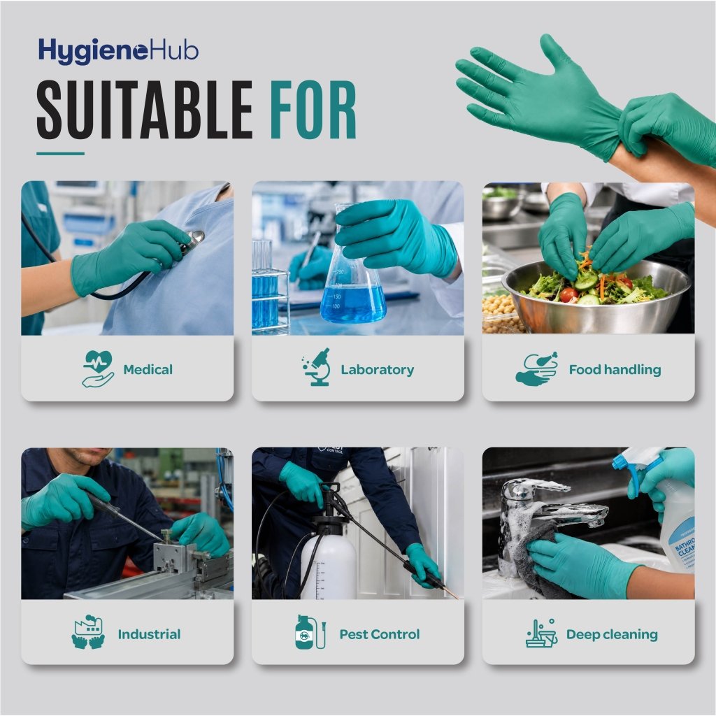 ChemTough Green - Chemo Tested Lab Nitrile Gloves - Nitrile Glove - Hygiene Hub