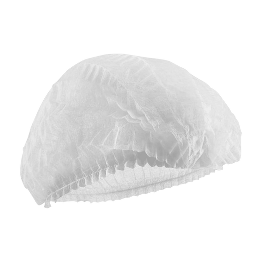 Disposable White Hair Nets Mob Cap Double Elastic Hair Cover Sized 21" 14gsm 100pcs - Mob Cap - Hygiene Hub
