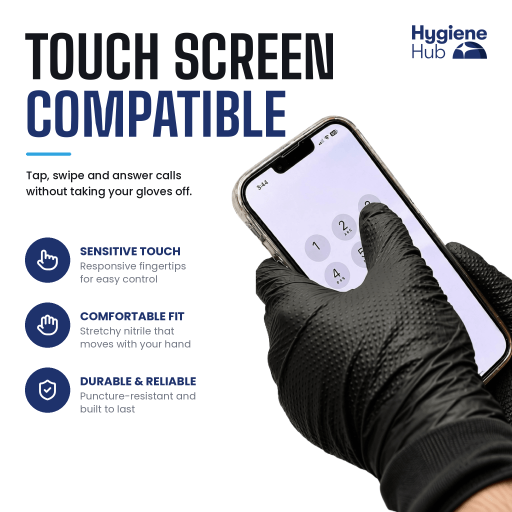 Grip-X Black — Heavy-Duty Nitrile Gloves for Mechanics & Tradies - Nitrile Glove - Hygiene Hub