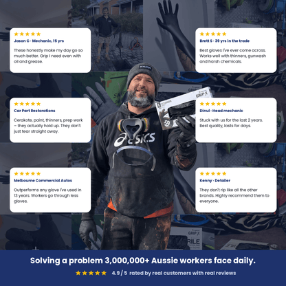 Grip-X Black — Heavy-Duty Nitrile Gloves for Mechanics & Tradies - Nitrile Glove - Hygiene Hub