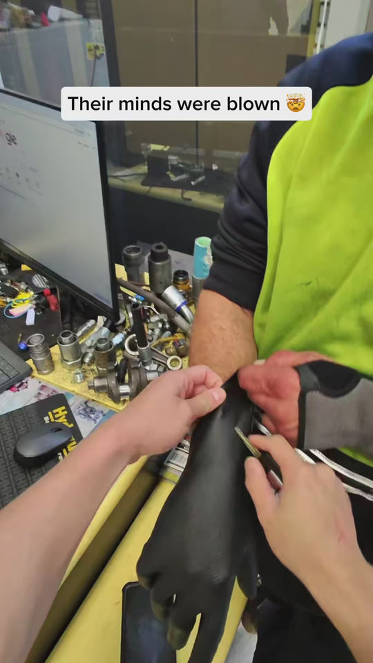 Grip-X gloves used for hydraulics work