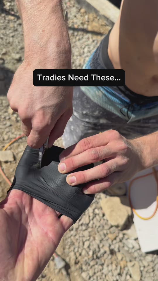 Grip-X gloves worn by a tradie