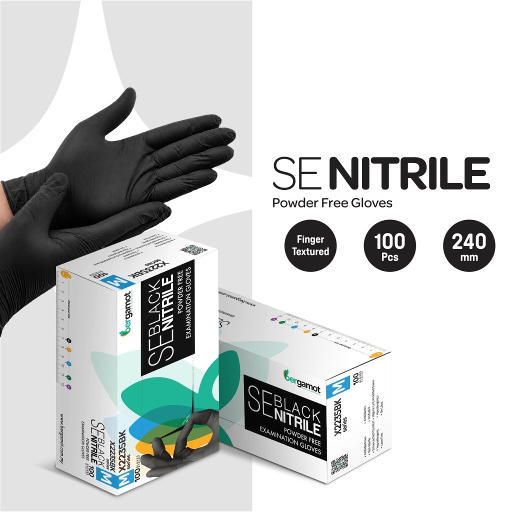 SE Premium Black Nitrile Powder Free Gloves - Nitrile Glove - Hygiene Hub