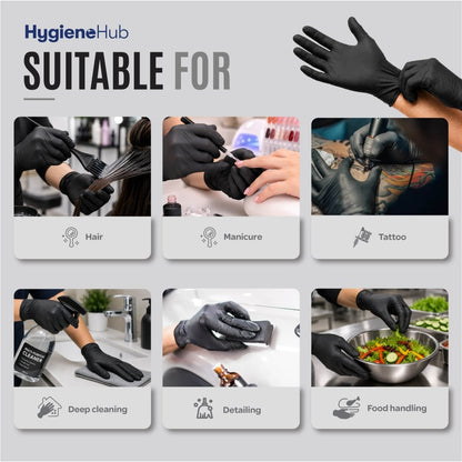 SE Premium Black Nitrile Powder Free Gloves - Nitrile Glove - Hygiene Hub