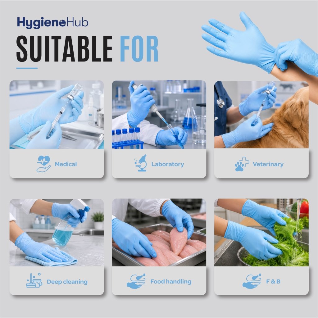 SE Premium Blue Nitrile Powder Free Gloves - Nitrile Glove - Hygiene Hub