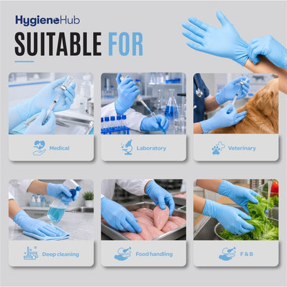 SE Premium Blue Nitrile Powder Free Gloves - Nitrile Glove - Hygiene Hub