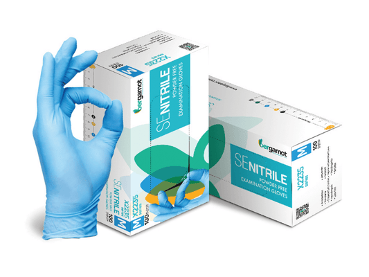 X2235 Blue Nitrile Powder Free Examination Gloves 100pcs - Nitrile Glove - Hygiene Hub