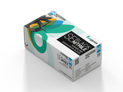 X2235BK Black Nitrile Powder Free Examination Gloves 100pcs - Nitrile Glove - Hygiene Hub