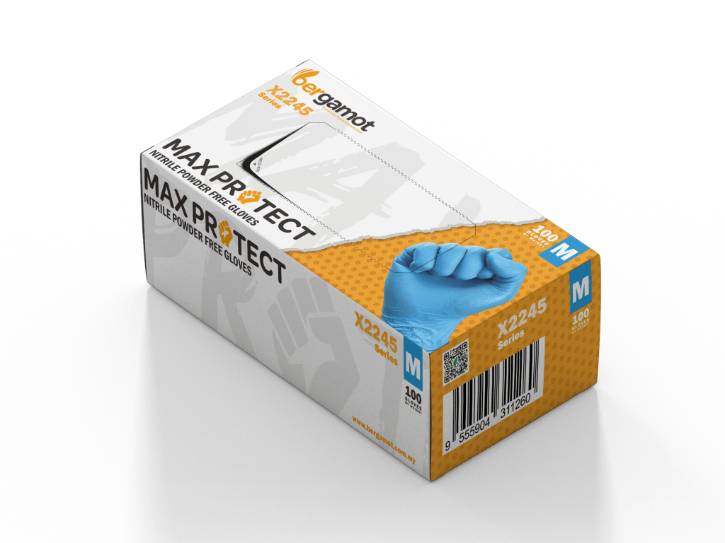 X2245 MaxProtect Nitrile Powder Free Examination Gloves 100pcs - Nitrile Glove - Hygiene Hub